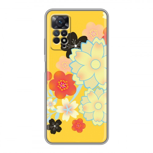 Дизайнерский силиконовый чехол для Xiaomi Redmi Note 11 Pro Цветы кимоно