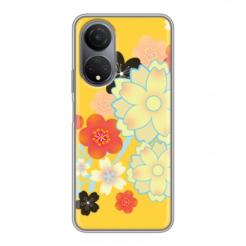 Дизайнерский силиконовый чехол для Huawei Honor X7 Цветы кимоно