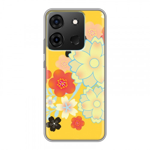 Дизайнерский пластиковый чехол для Infinix Smart 7 Цветы кимоно