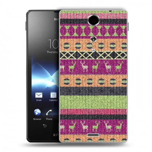 Дизайнерский пластиковый чехол для Sony Xperia TX Текстура свитера