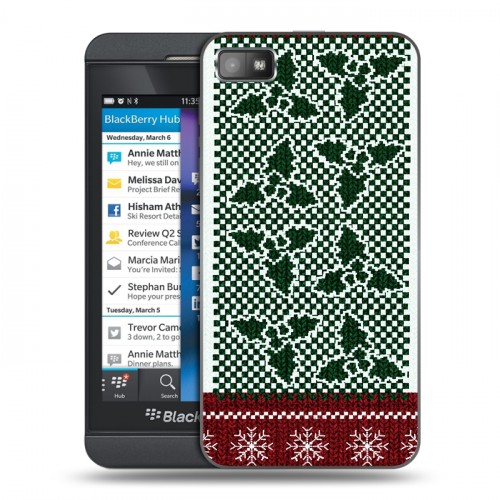 Дизайнерский пластиковый чехол для BlackBerry Z10 Текстура свитера