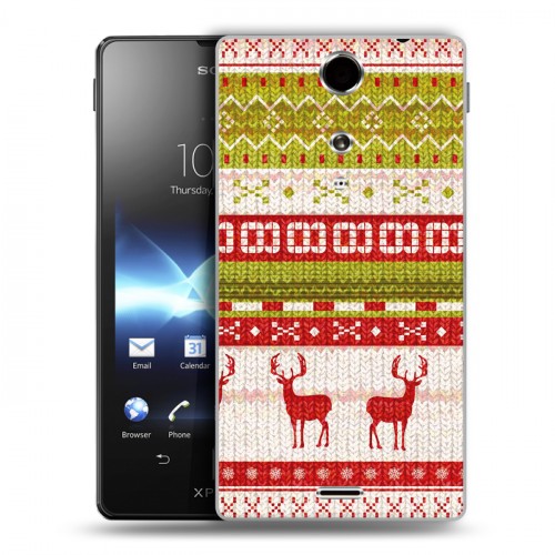 Дизайнерский пластиковый чехол для Sony Xperia TX Текстура свитера