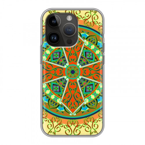 Дизайнерский силиконовый чехол для Iphone 14 Pro Кислотные мандалы