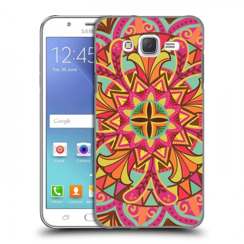 Дизайнерский пластиковый чехол для Samsung Galaxy J5 Кислотные мандалы