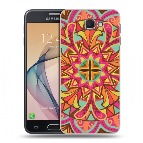 Дизайнерский пластиковый чехол для Samsung Galaxy J5 Prime Кислотные мандалы