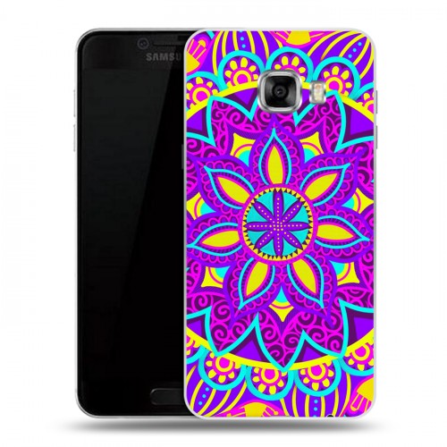 Дизайнерский пластиковый чехол для Samsung Galaxy C5 Кислотные мандалы