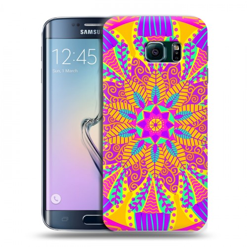 Дизайнерский пластиковый чехол для Samsung Galaxy S6 Edge Кислотные мандалы