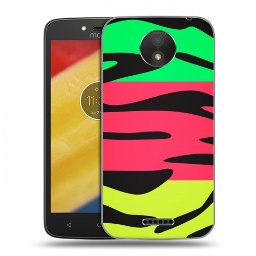 Дизайнерский пластиковый чехол для Motorola Moto C Plus Узоры шкур