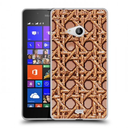 Дизайнерский пластиковый чехол для Microsoft Lumia 540 Плетеные текстуры