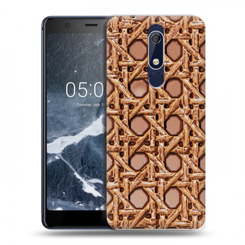 Дизайнерский пластиковый чехол для Nokia 5.1 Плетеные текстуры