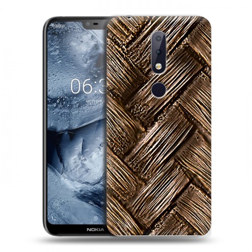 Дизайнерский пластиковый чехол для Nokia 6.1 Plus Плетеные текстуры