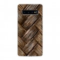 Дизайнерский силиконовый чехол для Samsung Galaxy S10 Плетеные текстуры