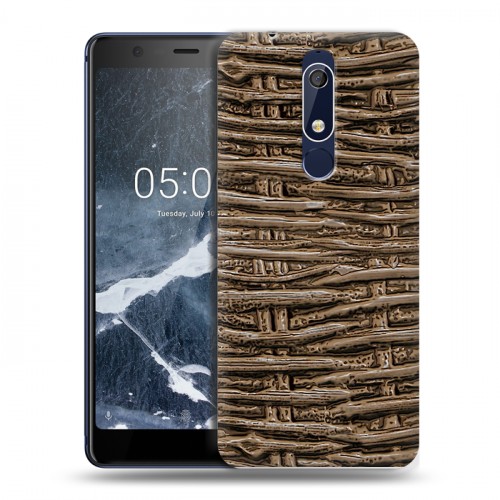 Дизайнерский пластиковый чехол для Nokia 5.1 Плетеные текстуры