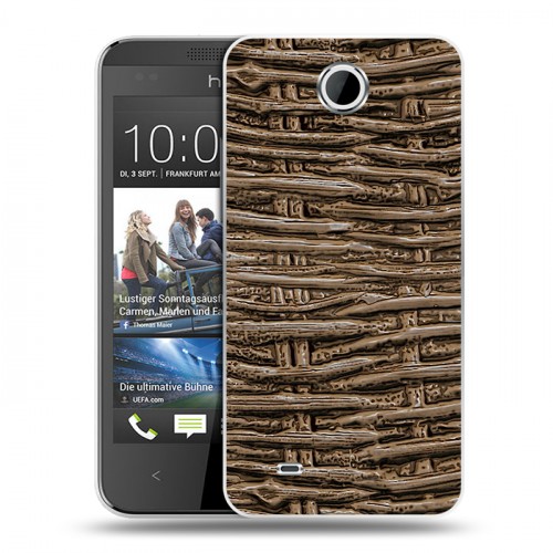 Дизайнерский силиконовый чехол для HTC Desire 300 Плетеные текстуры