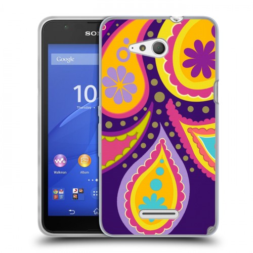 Дизайнерский пластиковый чехол для Sony Xperia E4g Шаблоны пейсли