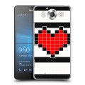 Дизайнерский пластиковый чехол для Microsoft Lumia 950 Пиксельные сердца