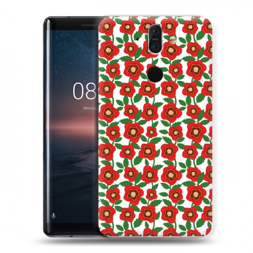 Дизайнерский пластиковый чехол для Nokia 8 Sirocco Маковые узоры