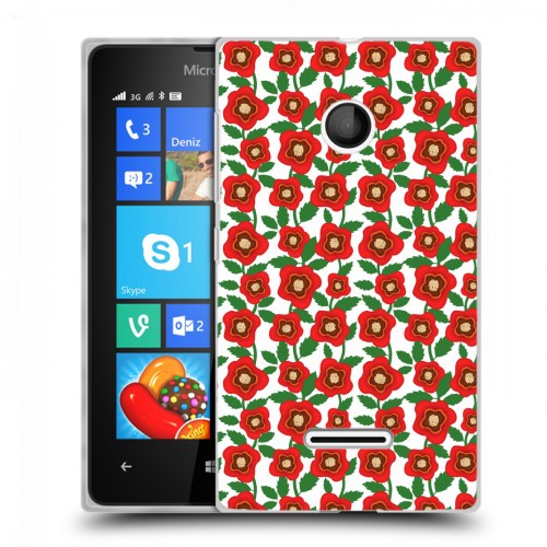 Дизайнерский пластиковый чехол для Microsoft Lumia 435 Маковые узоры