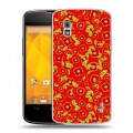 Дизайнерский пластиковый чехол для LG Google Nexus 4 Маковые узоры