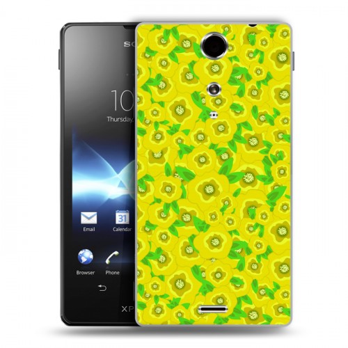 Дизайнерский пластиковый чехол для Sony Xperia TX Маковые узоры