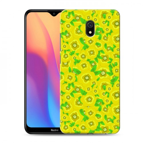 Дизайнерский силиконовый с усиленными углами чехол для Xiaomi RedMi 8A Маковые узоры