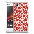 Дизайнерский пластиковый чехол для Sony Xperia L Маковые узоры