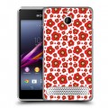 Дизайнерский силиконовый чехол для Sony Xperia E1 Маковые узоры