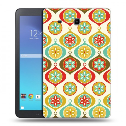 Дизайнерский силиконовый чехол для Samsung Galaxy Tab E 9.6 Ретро Рождество