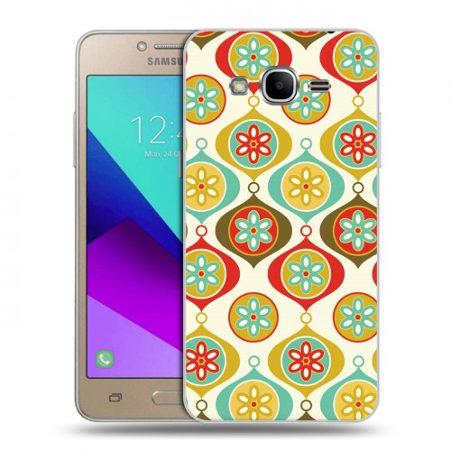 Дизайнерский силиконовый с усиленными углами чехол для Samsung Galaxy J2 Prime Ретро Рождество