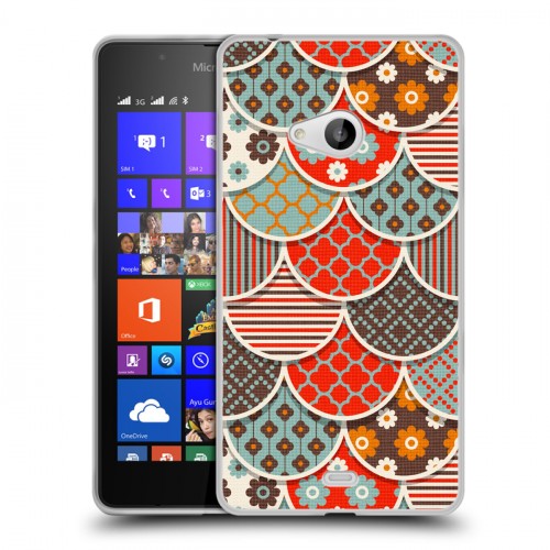 Дизайнерский пластиковый чехол для Microsoft Lumia 540 Кружевные чешуйки