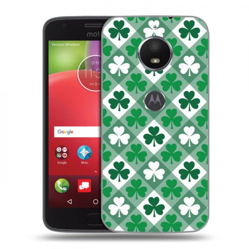 Дизайнерский силиконовый чехол для Motorola Moto E4 Plus Клеверные шаблоны