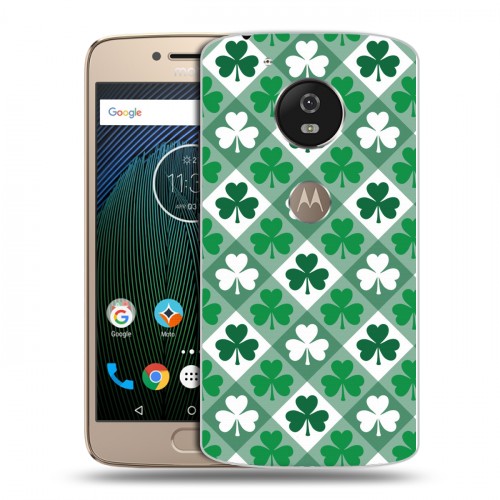 Дизайнерский пластиковый чехол для Motorola Moto G5s Клеверные шаблоны