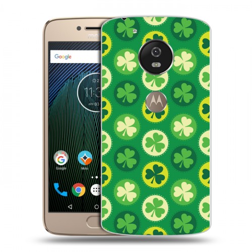Дизайнерский силиконовый чехол для Motorola Moto G5s Клеверные шаблоны