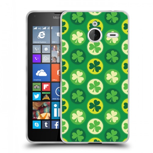 Дизайнерский пластиковый чехол для Microsoft Lumia 640 XL Клеверные шаблоны