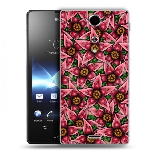 Дизайнерский пластиковый чехол для Sony Xperia TX Цветочные татуировки