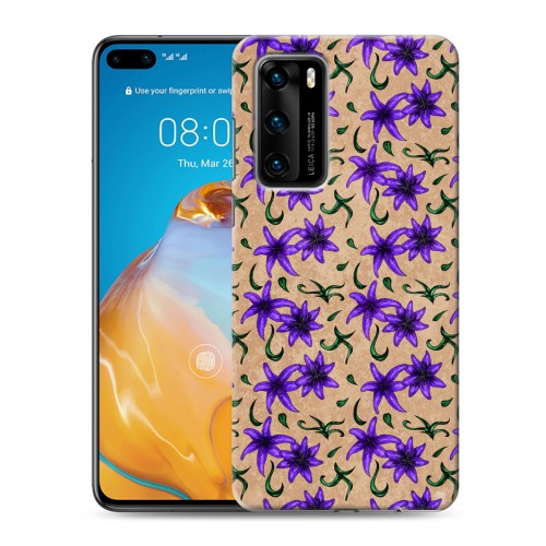 Дизайнерский силиконовый с усиленными углами чехол для Huawei P40 Цветочные татуировки