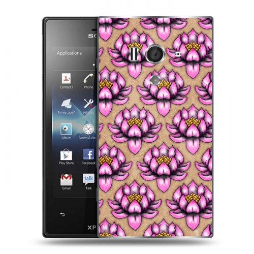 Дизайнерский пластиковый чехол для Sony Xperia acro S Цветочные татуировки