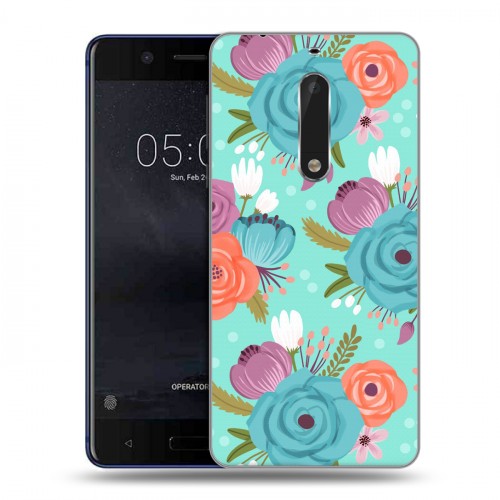 Дизайнерский пластиковый чехол для Nokia 5 Причудливые цветы
