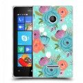 Дизайнерский пластиковый чехол для Microsoft Lumia 435 Причудливые цветы