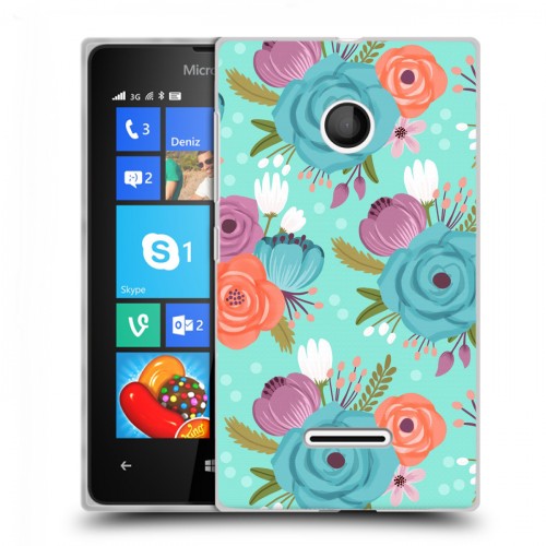 Дизайнерский пластиковый чехол для Microsoft Lumia 435 Причудливые цветы