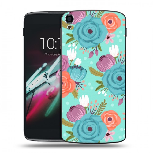 Дизайнерский пластиковый чехол для Alcatel One Touch Idol 3 (5.5) Причудливые цветы