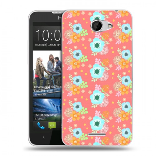 Дизайнерский пластиковый чехол для HTC Desire 516 Причудливые цветы