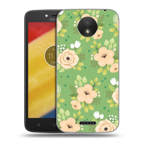 Дизайнерский пластиковый чехол для Motorola Moto C Plus Причудливые цветы