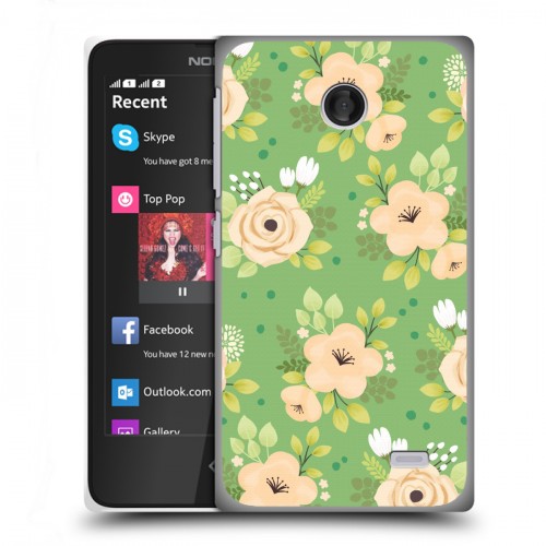 Дизайнерский пластиковый чехол для Nokia X Причудливые цветы