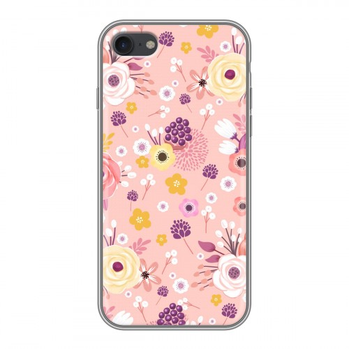 Дизайнерский силиконовый с усиленными углами чехол для Iphone 7 Причудливые цветы