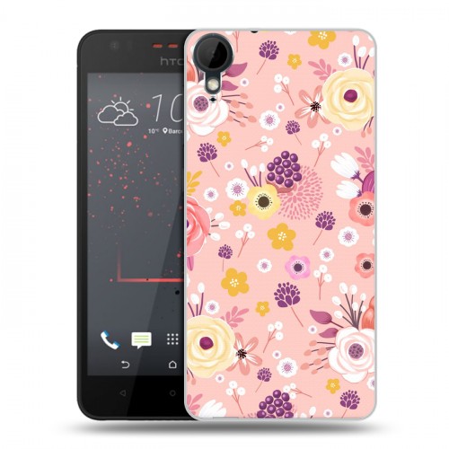 Дизайнерский пластиковый чехол для HTC Desire 825 Причудливые цветы