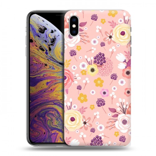 Дизайнерский силиконовый чехол для Iphone Xs Max Причудливые цветы