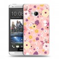 Дизайнерский пластиковый чехол для HTC One (M7) Dual SIM Причудливые цветы