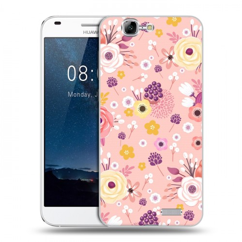 Дизайнерский пластиковый чехол для Huawei Ascend G7 Причудливые цветы