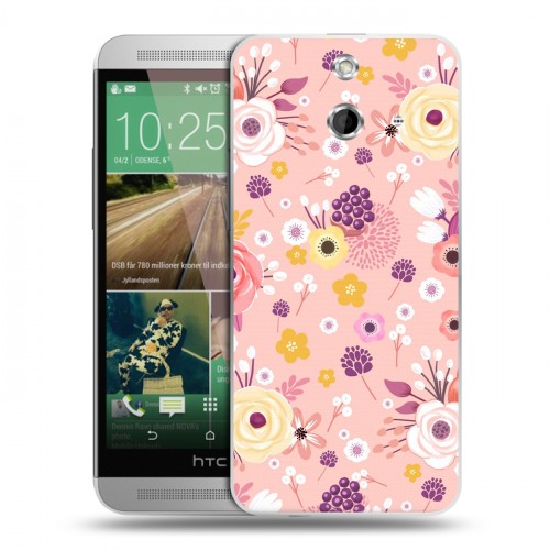 Дизайнерский пластиковый чехол для HTC One E8 Причудливые цветы
